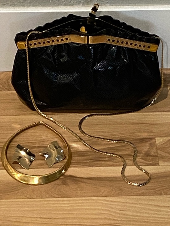 The Unbranded Brand Handbags - Vintage clutch and jewelry bundle! 3 pieces for your next date night!